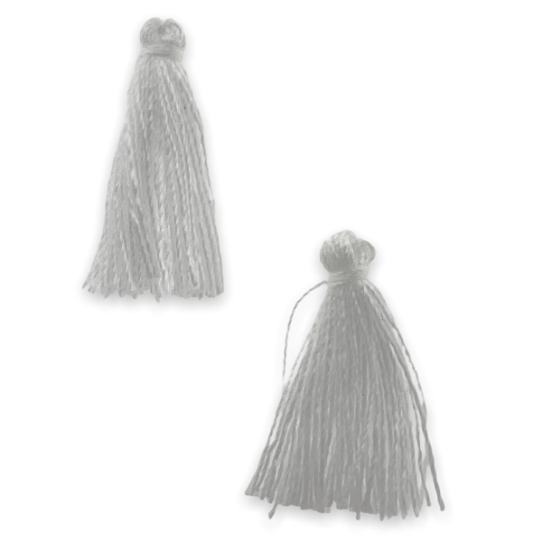 Kwastje ±20mm Wit - per 4 stuks-bedels-Kraaltjes van Renate