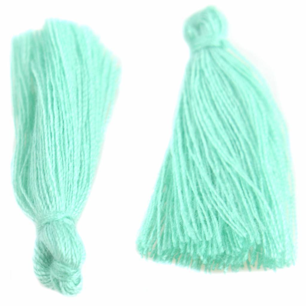 Kwastje ±25mm Turquoise Blue-Kraaltjes van Renate