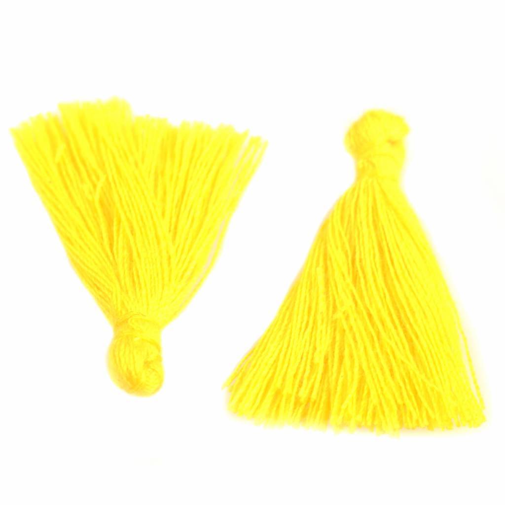 Kwastje ±25mm Yellow-Kraaltjes van Renate