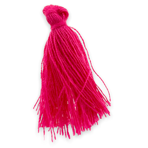 Kwastje ±30mm Fuchsia roze - per stuk-bedels-Kraaltjes van Renate