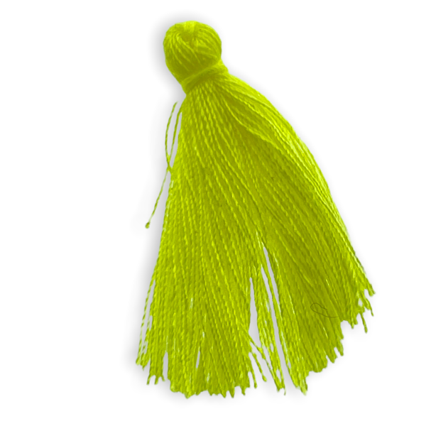 Kwastje ±30mm Geel - per stuk-bedels-Kraaltjes van Renate