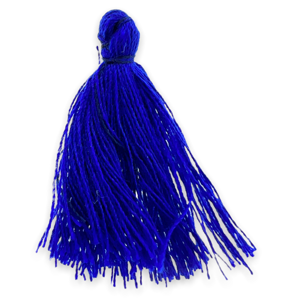 Kwastje ±30mm Hollands blauw - 3 stuks-bedels-Kraaltjes van Renate