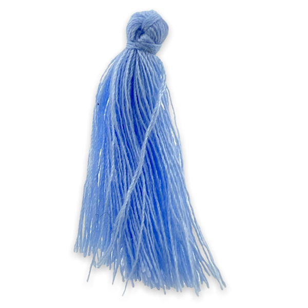 Kwastje ±30mm Licht blauw - 3 stuks-bedels-Kraaltjes van Renate