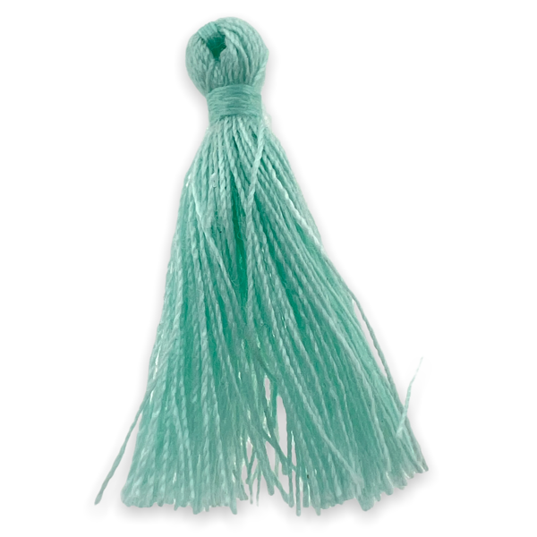 Kwastje ±30mm Licht turquoise - per stuk-bedels-Kraaltjes van Renate