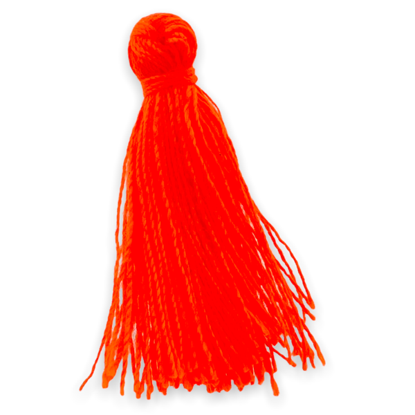 Kwastje ±30mm Neon oranje - per stuk-bedels-Kraaltjes van Renate