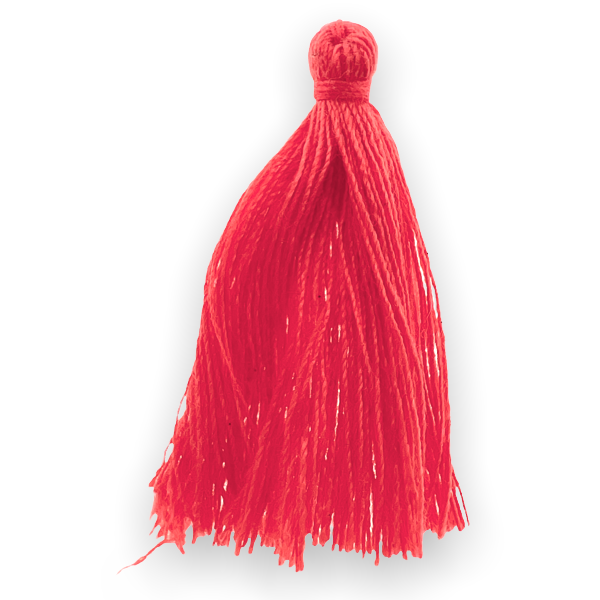 Kwastje ±30mm Oranje rood - per stuk-bedels-Kraaltjes van Renate