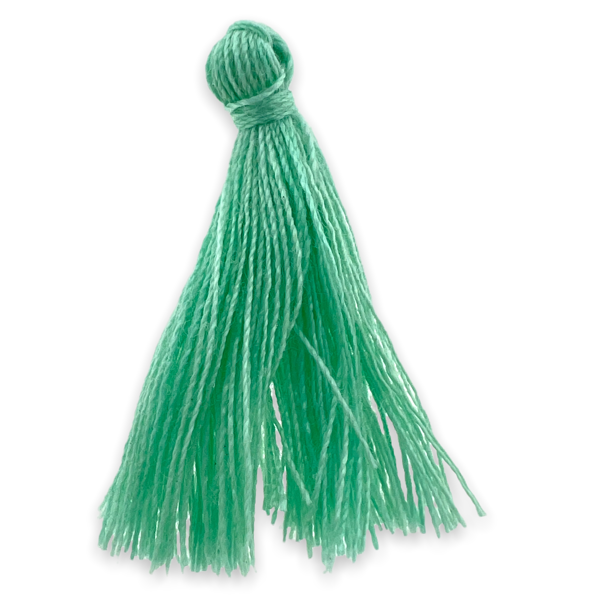 Kwastje ±30mm Turquoise groen - per stuk-bedels-Kraaltjes van Renate