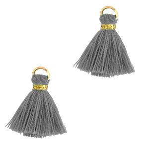 Kwastje Gold-Anthracite 15mm-Kraaltjes van Renate