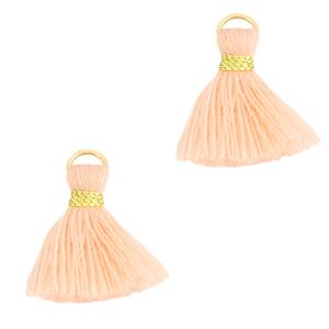 Kwastje Gold-Blush pink 15mm-Kraaltjes van Renate