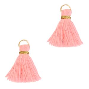 Kwastje Gold-Bright Pink 18mm-Kraaltjes van Renate