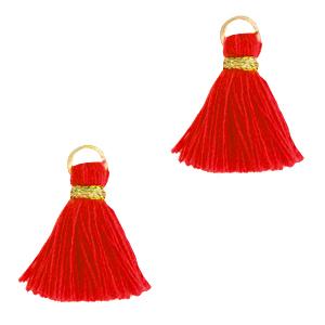 Kwastje Gold-Crimson red 15mm-Kraaltjes van Renate