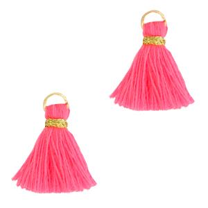 Kwastje Gold-Hot Pink 18mm-Kraaltjes van Renate
