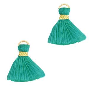 Kwastje Gold-Jade green 15mm-Kraaltjes van Renate