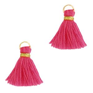 Kwastje Gold-Magenta purple 15mm-Kraaltjes van Renate