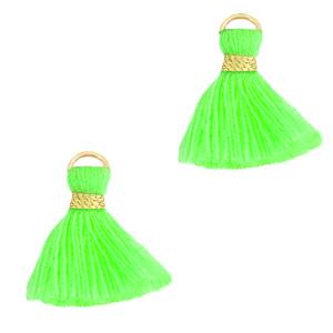 Kwastje Gold-Neon green 15mm-Kraaltjes van Renate