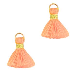 Kwastje Gold-Neon peach 15mm-Kraaltjes van Renate