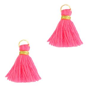 Kwastje Gold-Neon pink 15mm-Kraaltjes van Renate