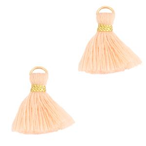 Kwastje Gold-Seashell pink 18mm-Kraaltjes van Renate