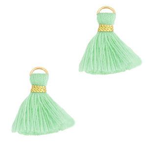 Kwastje Gold-green ash 15mm-bedels-Kraaltjes van Renate
