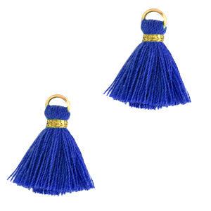 Kwastje Gold-princess blue 15mm-bedels-Kraaltjes van Renate