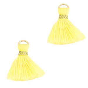 Kwastje Gold-sunshine yellow 15mm-bedels-Kraaltjes van Renate