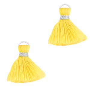 Kwastje Silver-Freesia Yellow 18mm-Kraaltjes van Renate