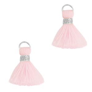 Kwastje Silver-Light pink 18mm-Kraaltjes van Renate