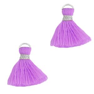 Kwastje Silver-Light purple 18mm-Kraaltjes van Renate