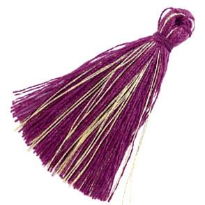 Kwastje basic goldline Aubergine purple 30mm-Kraaltjes van Renate