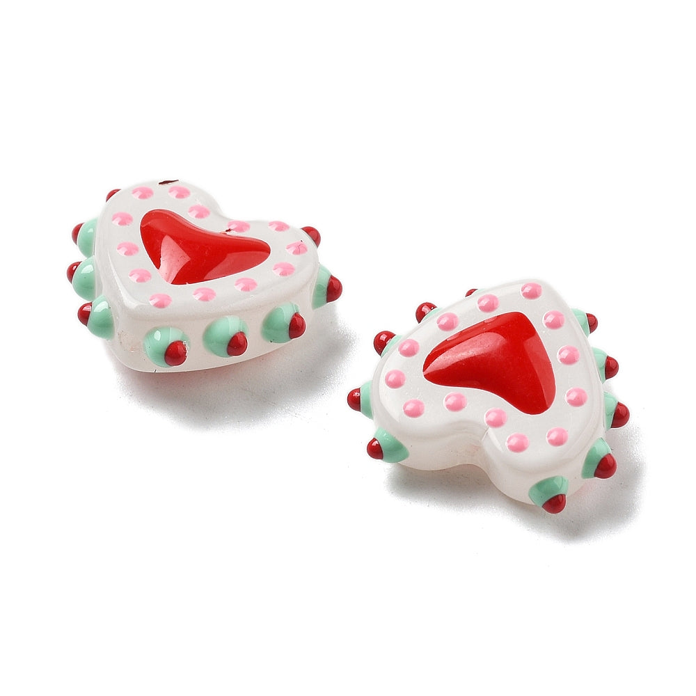 Glaskraal Emaille Hart Wit 18mm - per stuk
