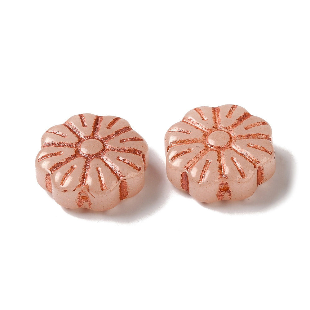 Lampwork Glaskraal Bloem Light Pink 15mm - per stuk-Kralen-Kraaltjes van Renate