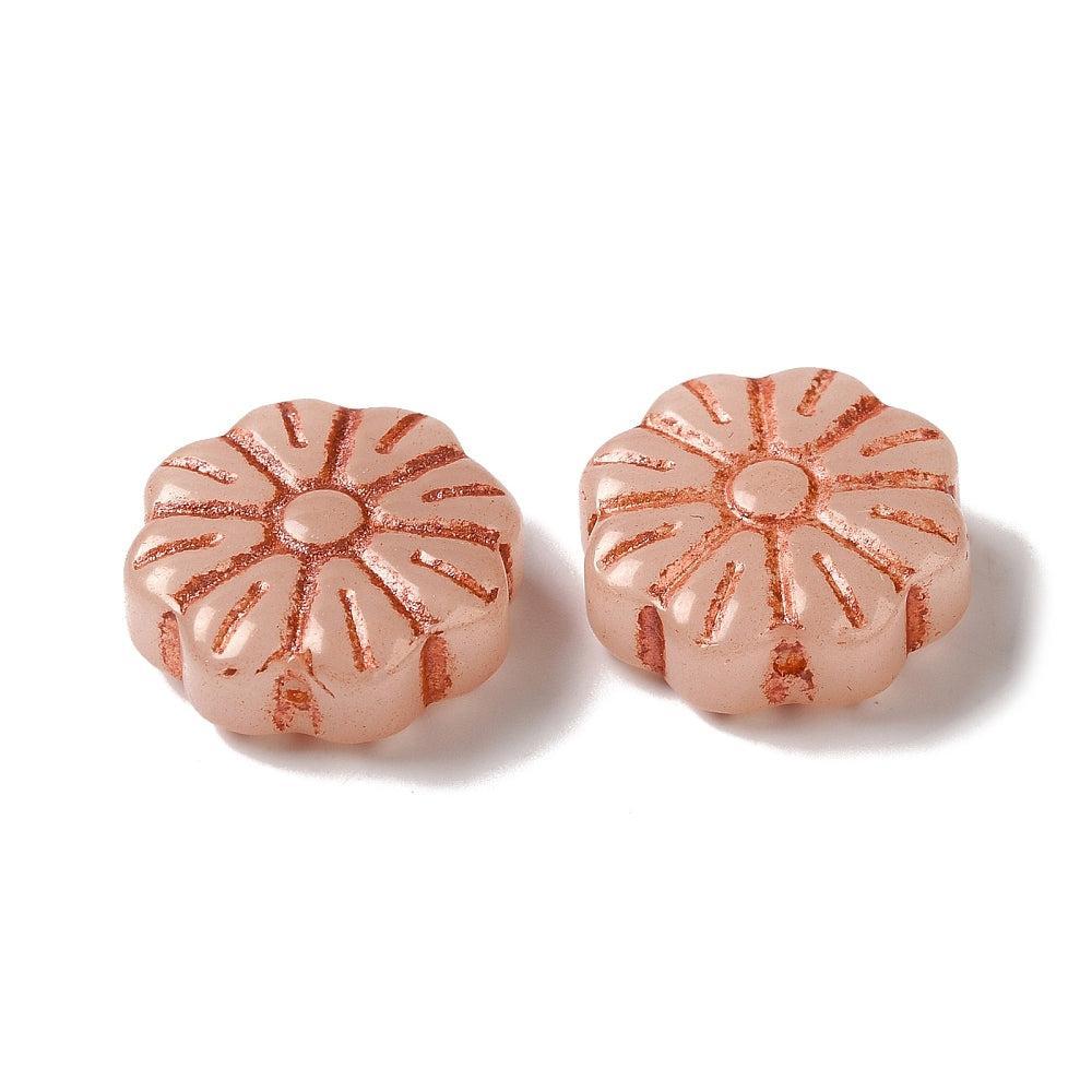 Lampwork Glaskraal Bloem Light Pink 15mm - per stuk-Kralen-Kraaltjes van Renate