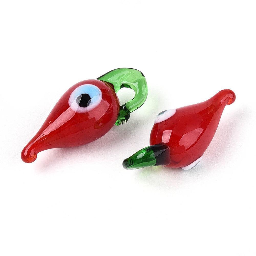 Lampwork bedel peper 30mm- per stuk-Kralen-Kraaltjes van Renate