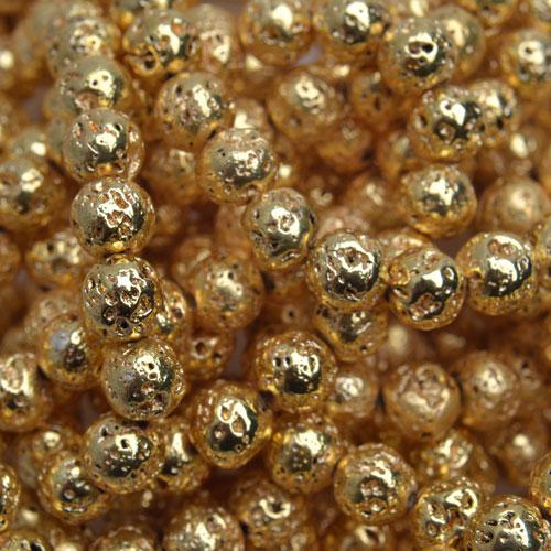 Lava gold plated 6mm-Kraaltjes van Renate