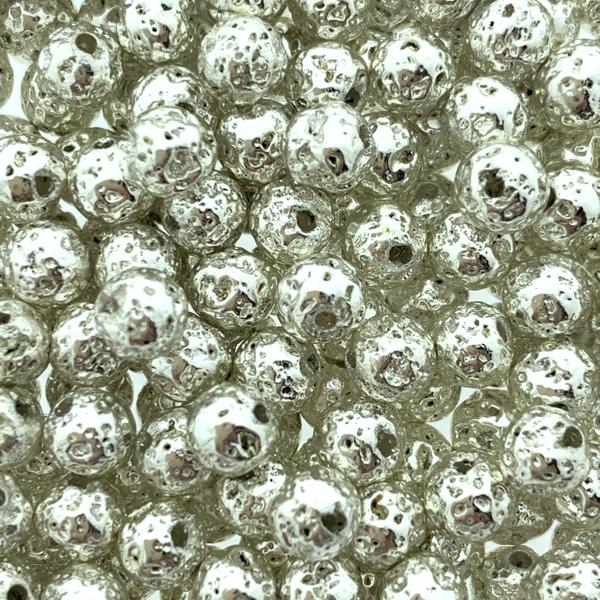 Lava plated zilver 4mm - 10 stuks-Kraaltjes van Renate