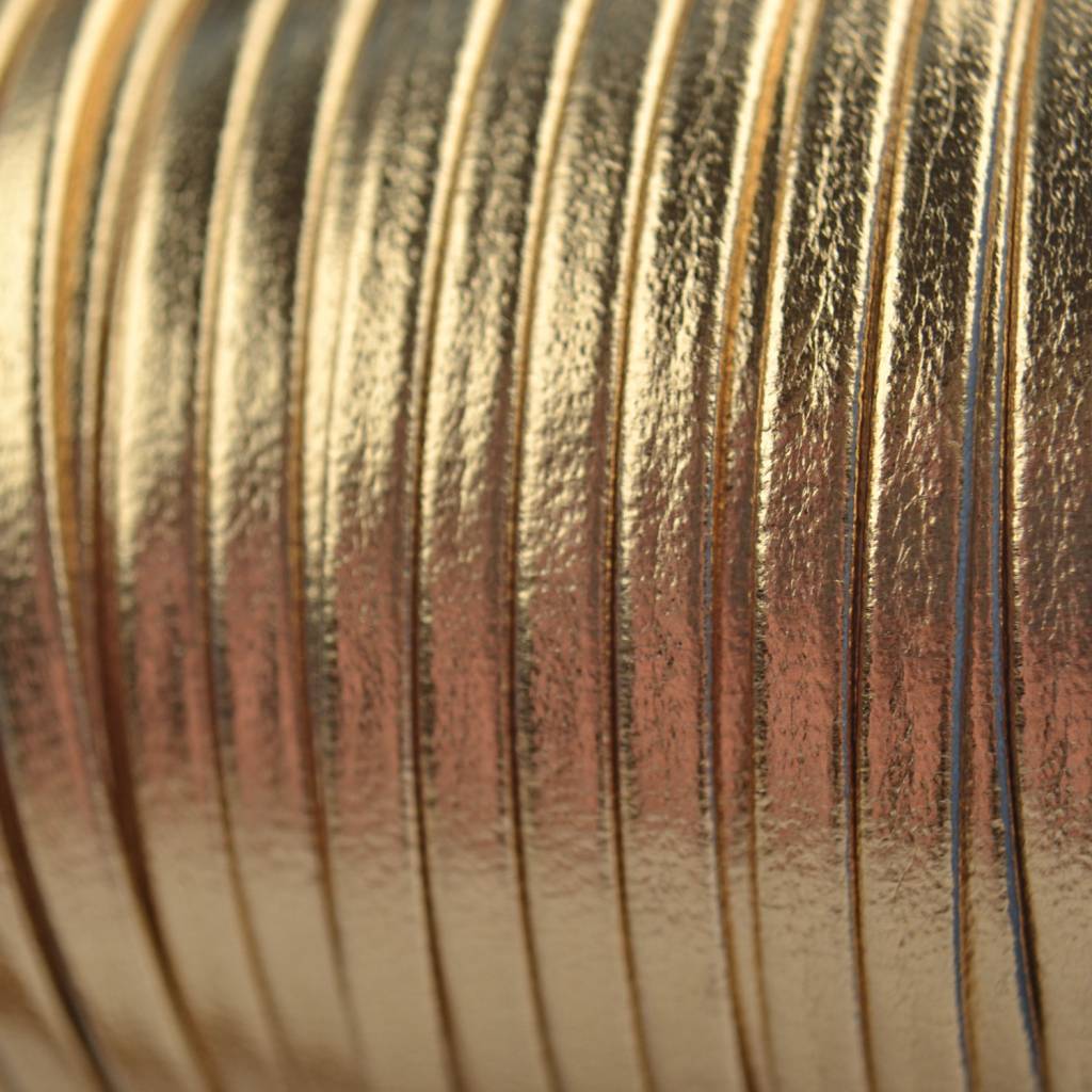 Leer plat nappa goud 3mm - prijs per 10cm-Kraaltjes van Renate