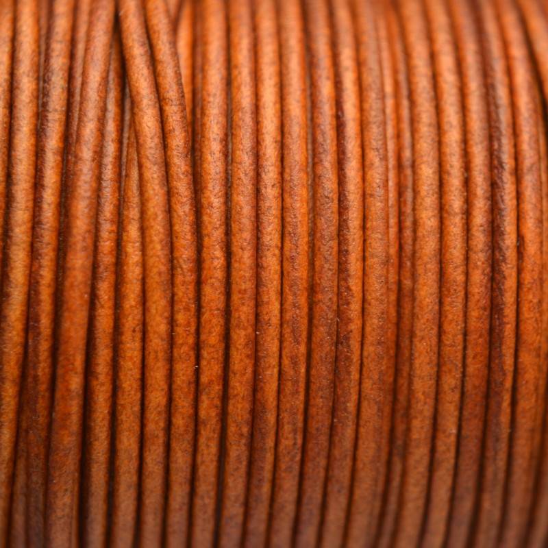 Leer rond DQ cognac bruin 2mm-Kraaltjes van Renate