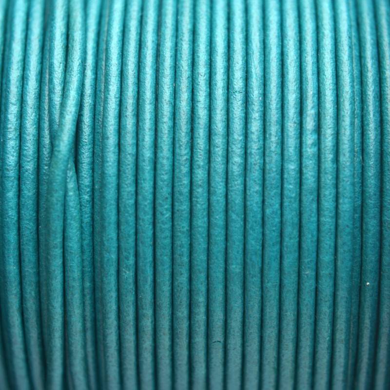 Leer rond DQ turquoise 2mm-Kraaltjes van Renate