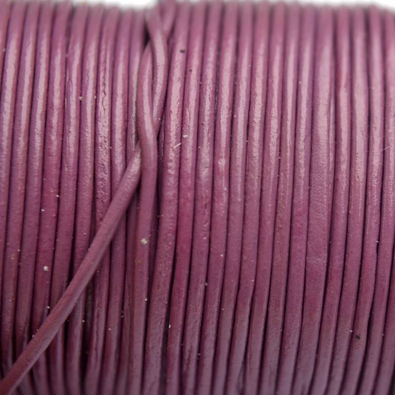Leer rond donker roze 1mm-Kraaltjes van Renate