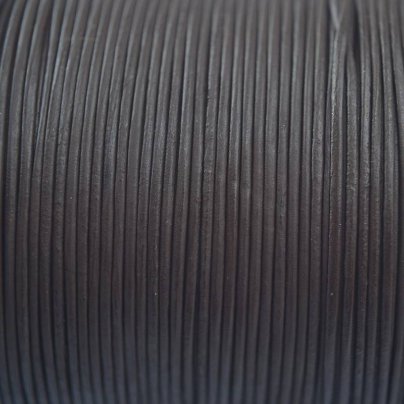 Leer rond mat donker bruin 1mm - per meter-Kraaltjes van Renate