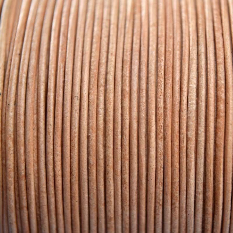 Leer rond naturel rond 1mm - per meter-Kraaltjes van Renate