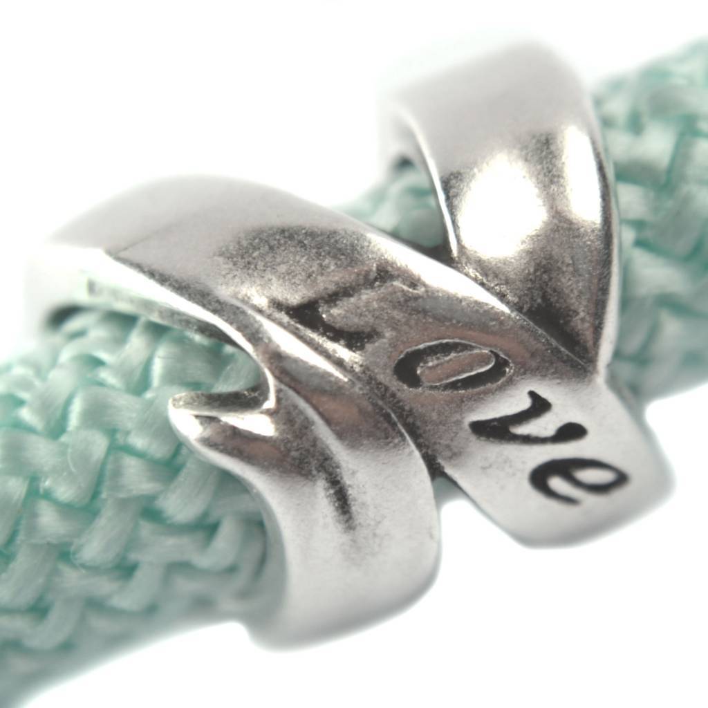 Leerschuiver Love Ø10mm Zilver DQ 16x14mm-Kraaltjes van Renate