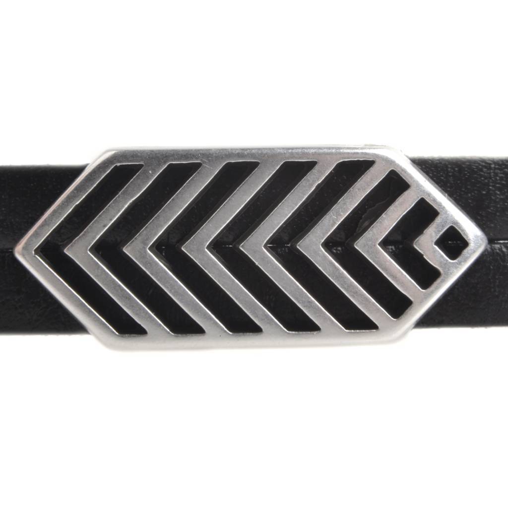 Leerschuiver Ø10x2mm geometrische veer Zilver DQ 27x12mm-Kraaltjes van Renate