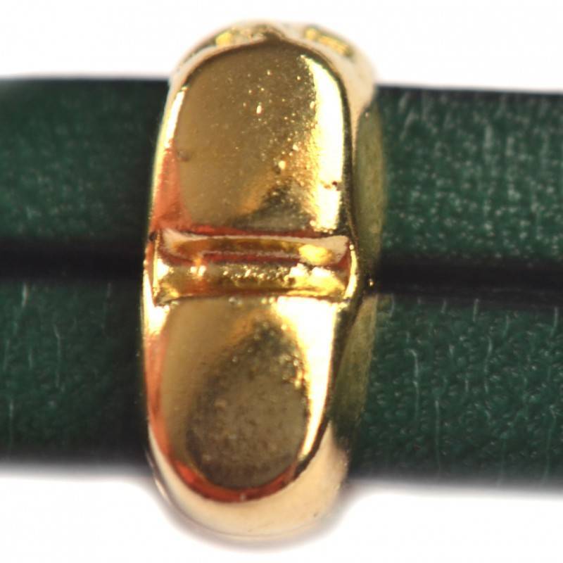 Leerschuiver Ø10x2mm staafje metaal goud DQ 6x13mm-Kraaltjes van Renate