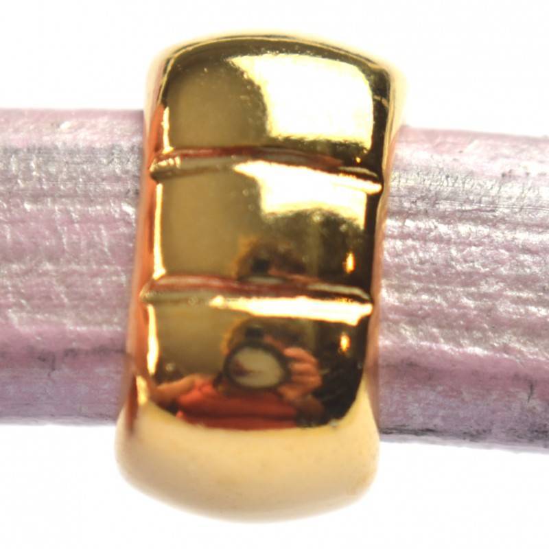 Leerschuiver Ø10x6 metaal goud DQ 9x16mm-Kraaltjes van Renate