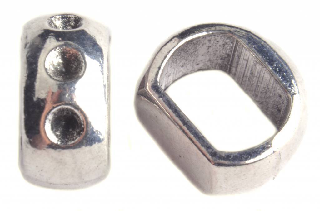 Leerschuiver Ø10x6mm Zilver 15x8mm-Kraaltjes van Renate
