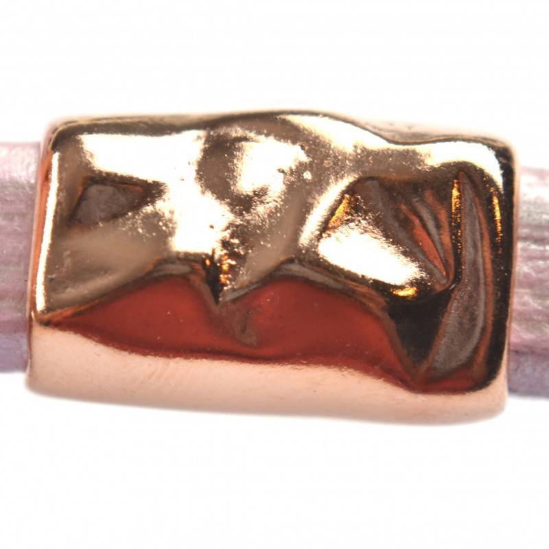 Leerschuiver Ø10x6mm langwerpig metaal roségoud DQ 21x13mm-Kraaltjes van Renate