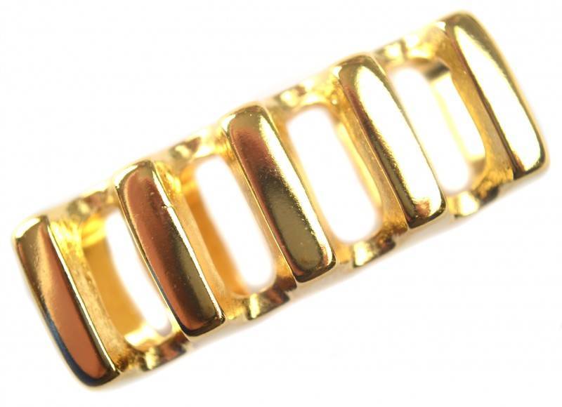Leerschuiver Ø10x6mm metaal goud DQ 37x14mm-Kraaltjes van Renate