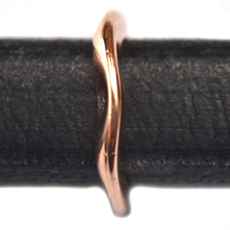 Leerschuiver Ø10x6mm metaal rosé goud DQ 13mm-Kraaltjes van Renate