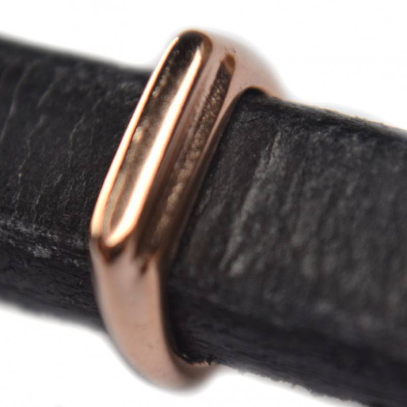 Leerschuiver Ø10x6mm metaal rosé goud DQ 13mm-Kraaltjes van Renate